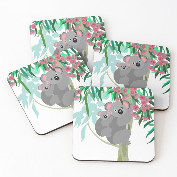 Item preview, Koala mom and baby in the eucalyptus tree designed and sold by orangerinka.