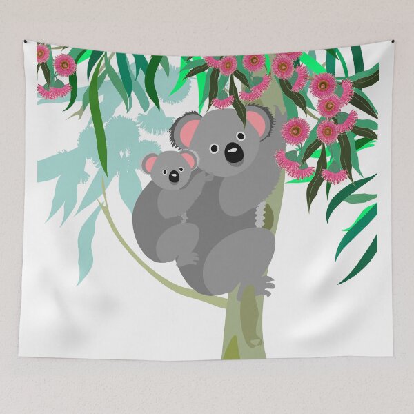 Item preview, Koala mom and baby in the eucalyptus tree designed and sold by orangerinka.
