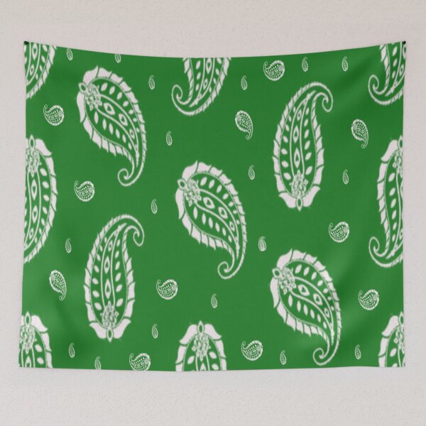 Item preview, White Paisley on Green designed and sold by AlteredAtelier.