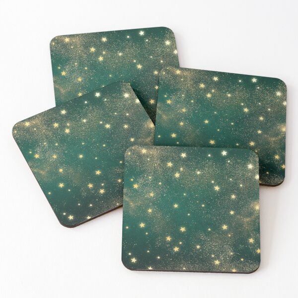 Item preview, Galaxy, Starry Night Sky, Milky Way, Green with Gold Stars  designed and sold by WOW TeesAndThings.