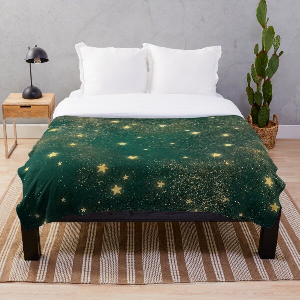 Item preview, Galaxy, Starry Night Sky, Milky Way, Green with Gold Stars  designed and sold by WOW TeesAndThings.