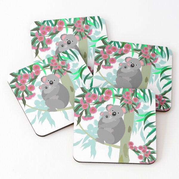Item preview, Koala mom and baby in the blooming gum tree designed and sold by orangerinka.