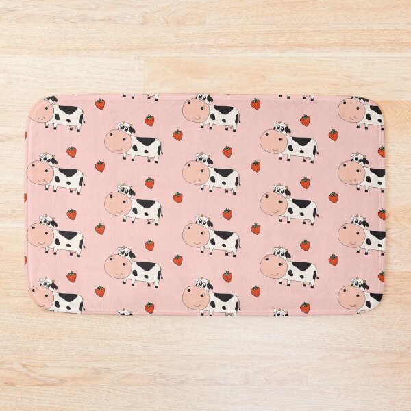 Item preview, Cow kawaii pink pattern  designed and sold by AllPrintsAndArt.