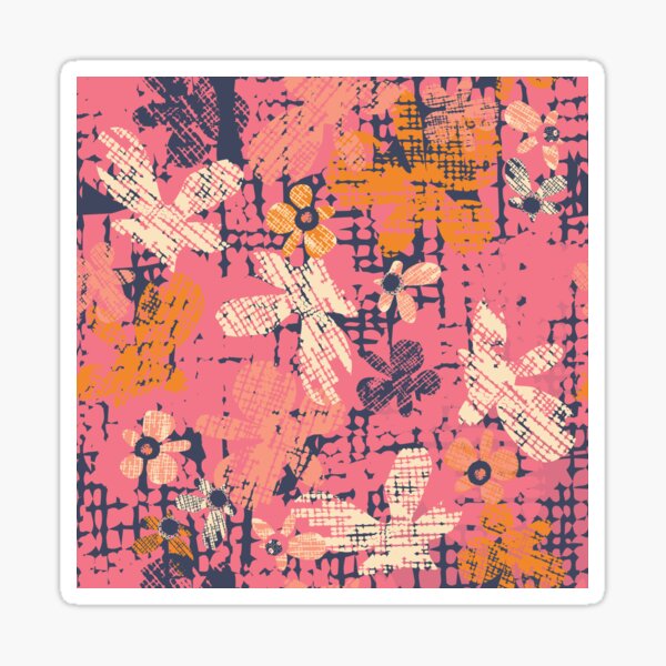 Cross Hatch Flowers Peekaboo Sticker