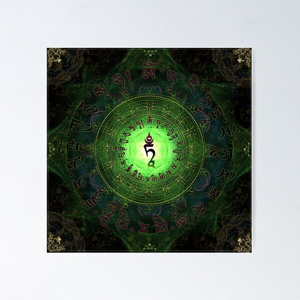 Item preview, Green Tara Mantra - Protection contre les dangers et la souffrance. designed and sold by art-by-angels.