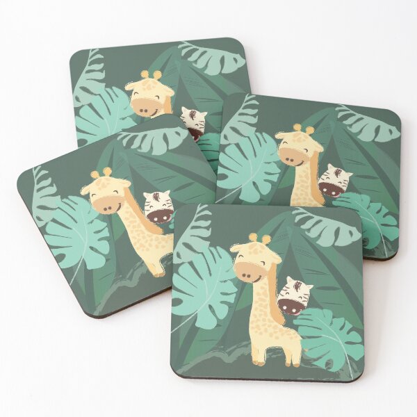 Item preview, Cute African Animals, Giraffe and Zebra, in Savanna designed and sold by Madalina Zlamparet.