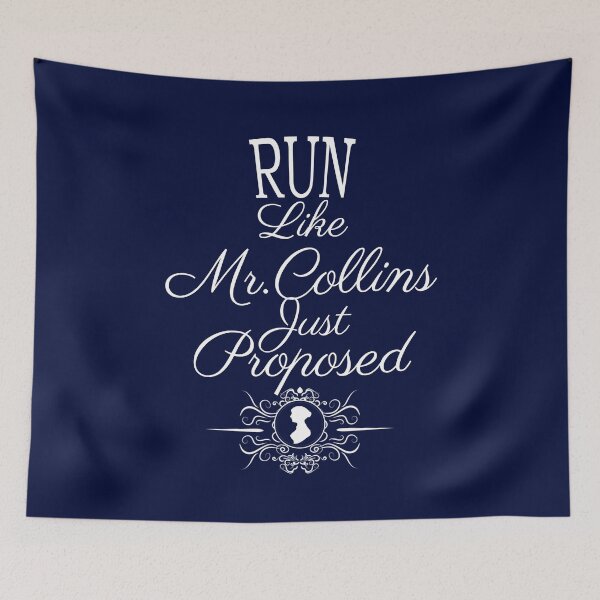 Item preview, Funny Jane Austen Book Club Run Literary Funny Jane Austen Book Club Run Like Mr. Collins Just proposed Literary Gift designed and sold by TopTeeShop.