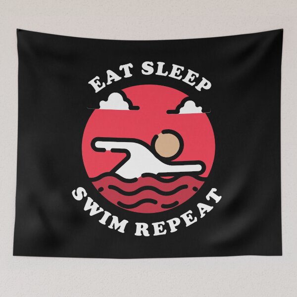 Item preview, Eat Sleep Swim Repeat designed and sold by vibrantyy.