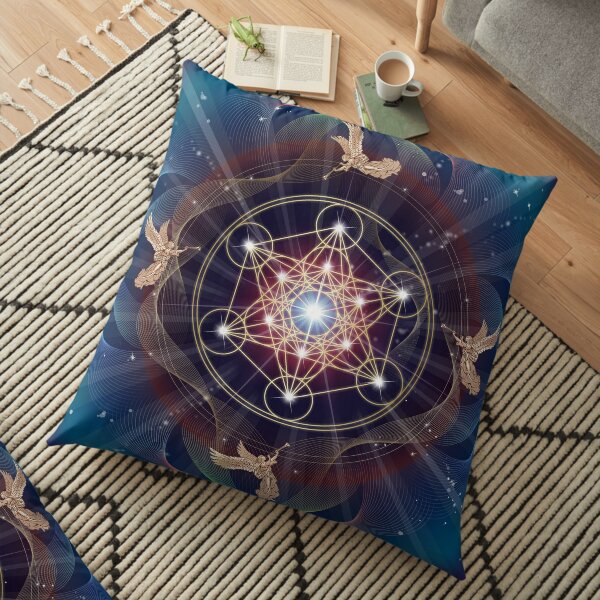 Metatron's Cube - Merkabah - Peace and Balance Floor Pillow