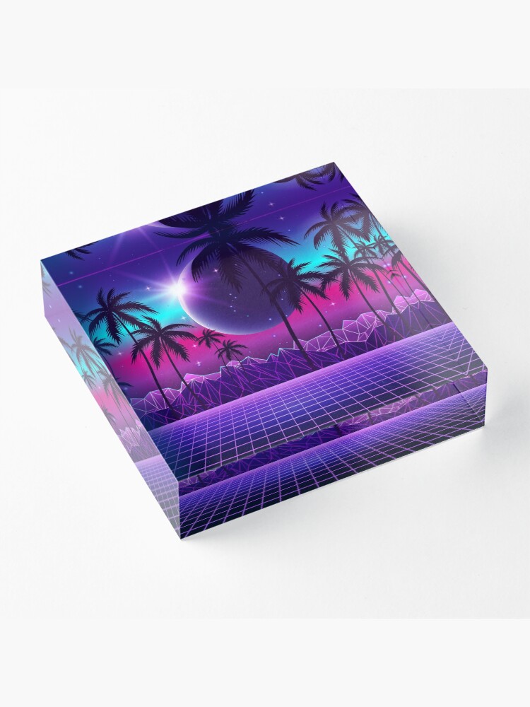 Alternate view of Twilight Retrowave Acrylic Block