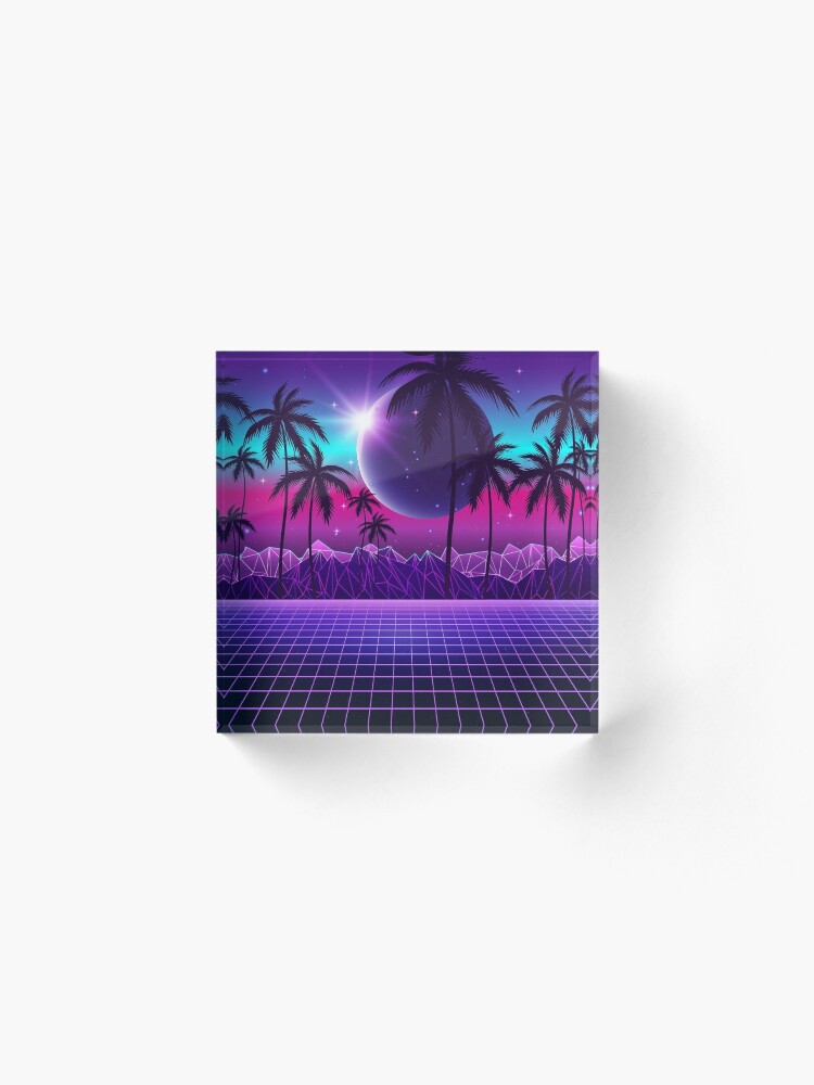 Alternate view of Twilight Retrowave Acrylic Block