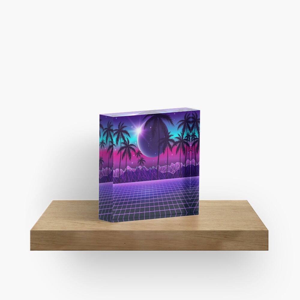 Twilight Retrowave Acrylic Block