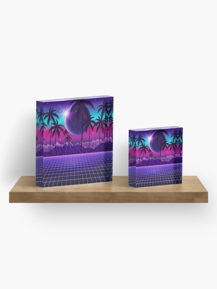 Alternate view of Twilight Retrowave Acrylic Block