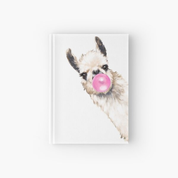 Sneaky Llama with Bubble Gum Hardcover Journal