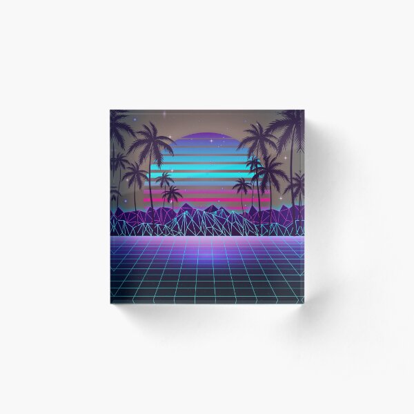 Fascinating Dusk Retrowave Acrylic Block