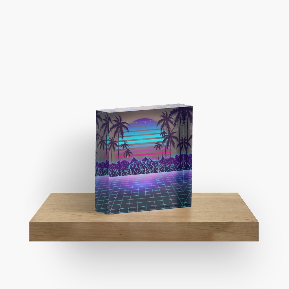 Fascinating Dusk Retrowave Acrylic Block