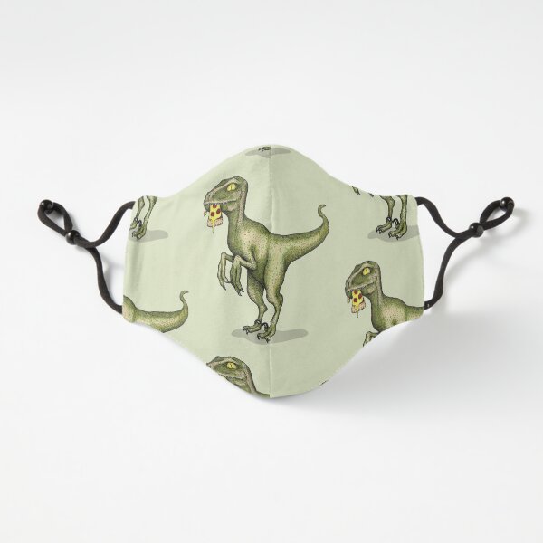 Raptor eating pizza Fitted 3-Layer