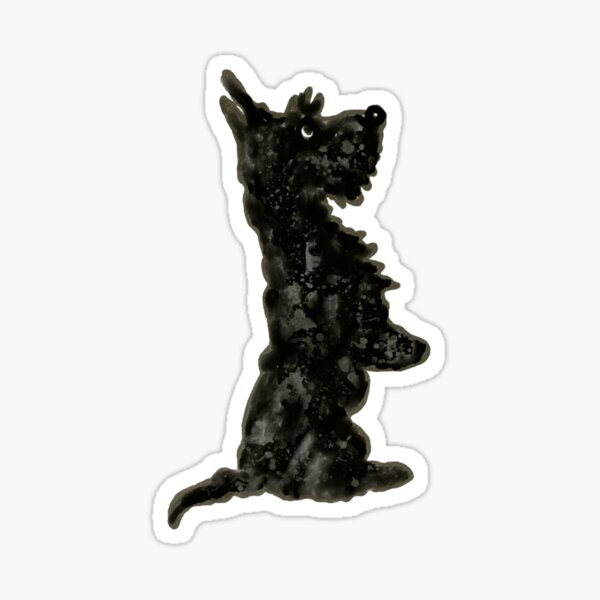 Black Scottish Terrier, Hand-painted Scottie, Watercolour Scottie dog, Scottie dog lovers, Scottish Terrier gifts, Scottie dog owners Sticker
