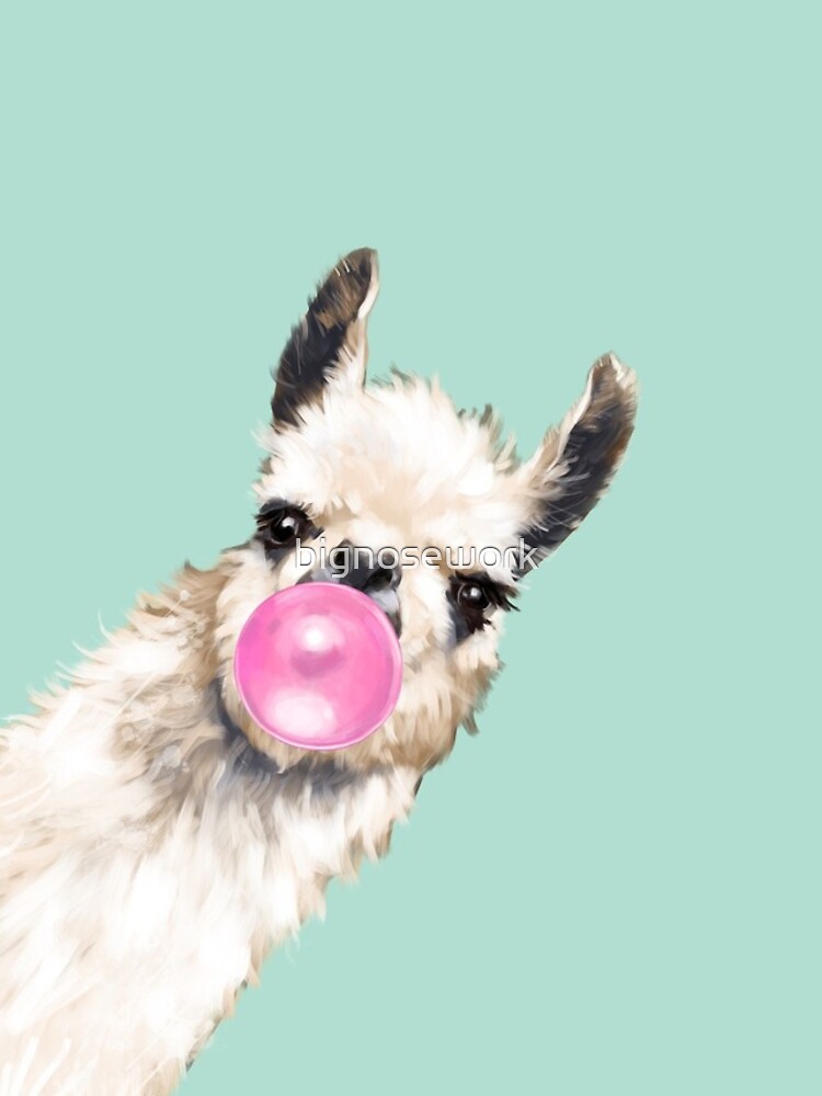 Disover Bubble Gum Sneaky Llama in Green Iphone Case