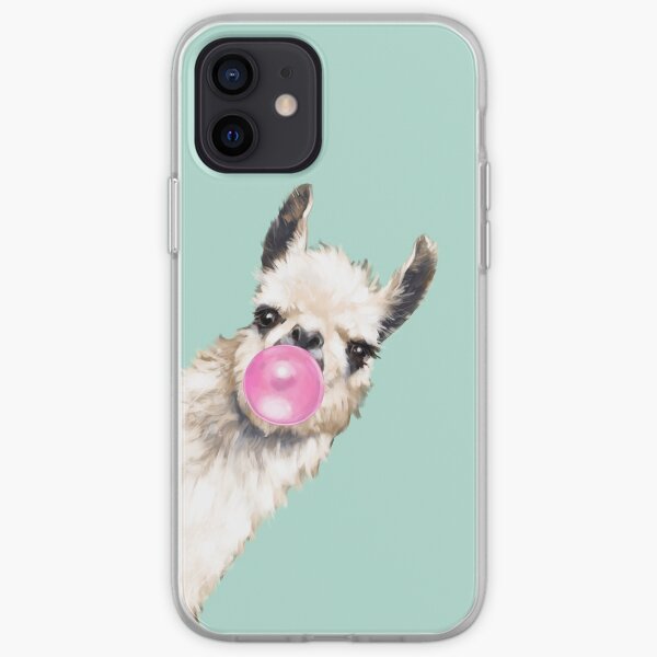 Bubble Gum Sneaky Llama in Green iPhone Soft Case