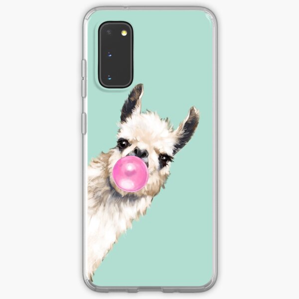 Bubble Gum Sneaky Llama in Green Samsung Galaxy Soft Case