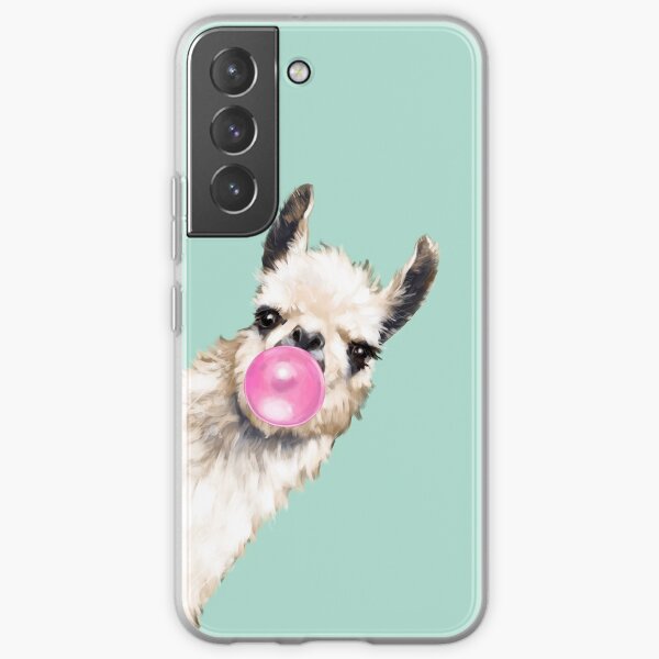 Bubble Gum Sneaky Llama in Green Samsung Galaxy Soft Case