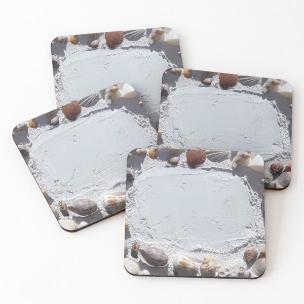 Item preview, seashell frame on sand designed and sold by pinkal.