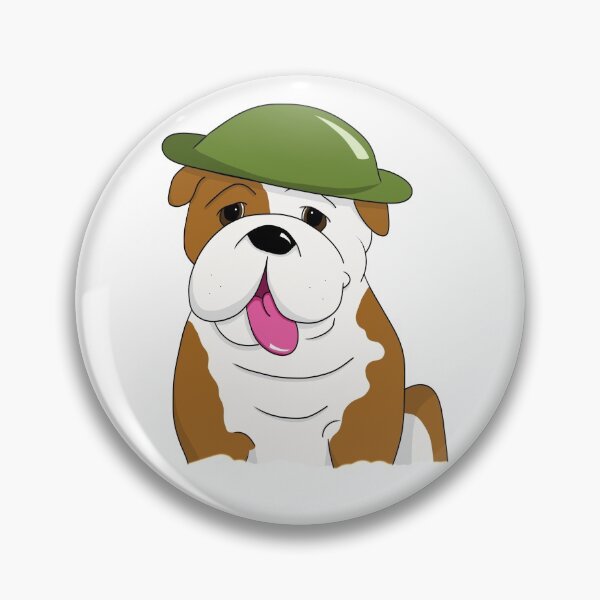 Item preview, English / British Bulldog in Tin Army Hat designed and sold by Mat Dixon.