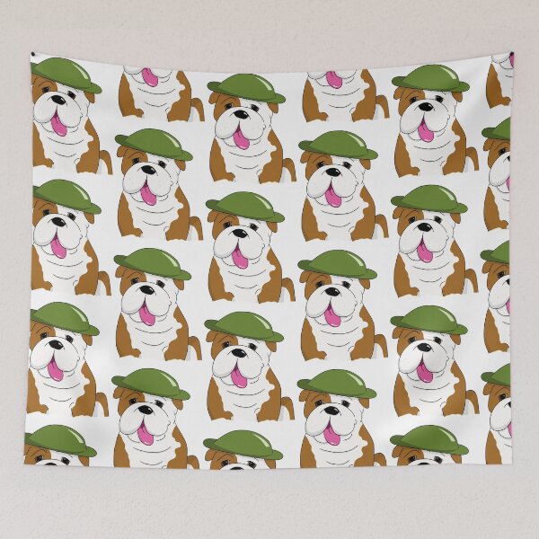 Item preview, English / British Bulldog in Tin Army Hat designed and sold by Mat Dixon.