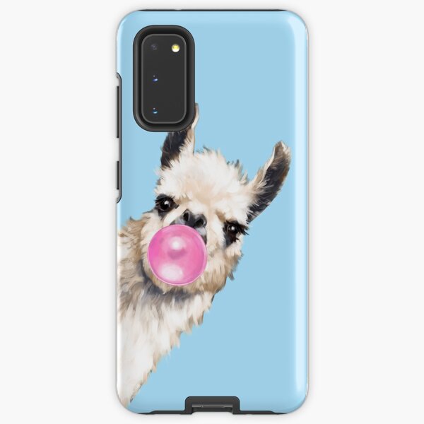 Bubble Gum Sneaky Llama in Blue Samsung Galaxy Tough Case