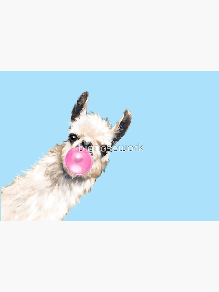 Bubble Gum Sneaky Llama in Blue by bignosework