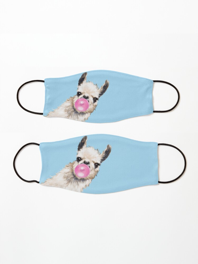 Alternate view of Bubble Gum Sneaky Llama in Blue Mask