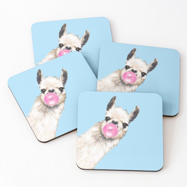 Item preview, Bubble Gum Sneaky Llama in Blue designed and sold by bignosework.