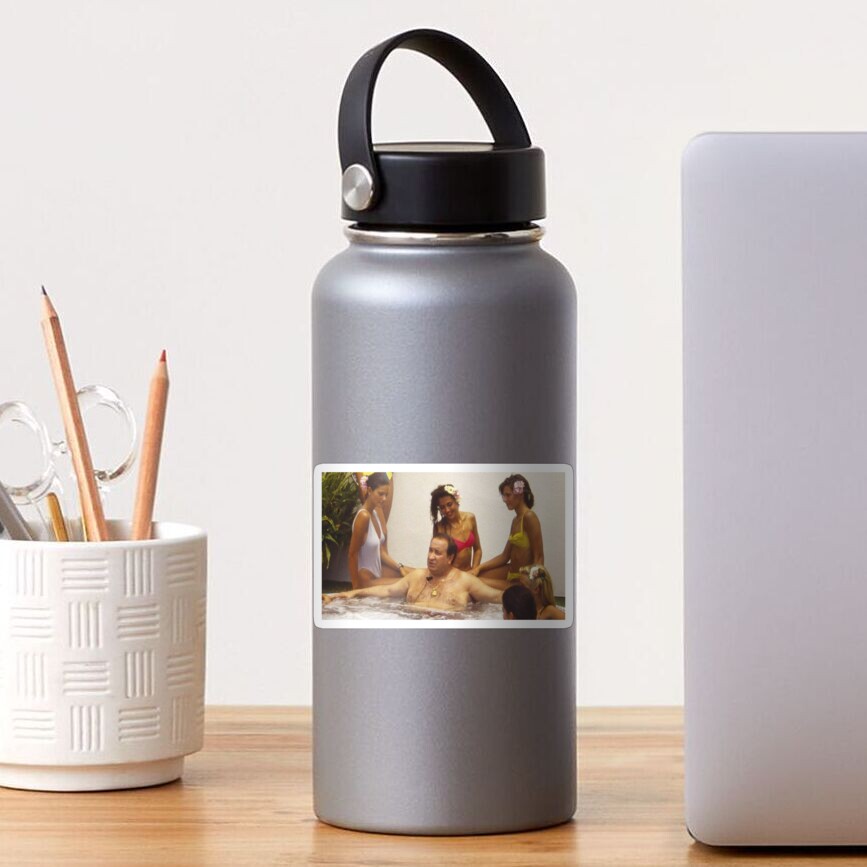 "Jesus Gil in the jacuzzi" Sticker for Sale by MarcosMorrison Redbubble