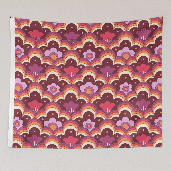 Item preview, 70s 60s retro Psychedelic Flower Power, Floral Pattern designed and sold by Ink Tally.