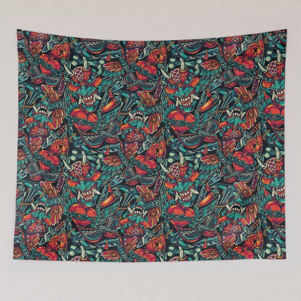 Item preview, Seamless oni mask pattern awesome.. designed and sold by Arramavis.