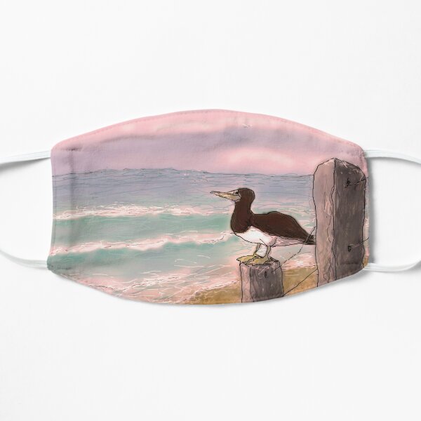 Booby bird - sunset Flat Mask