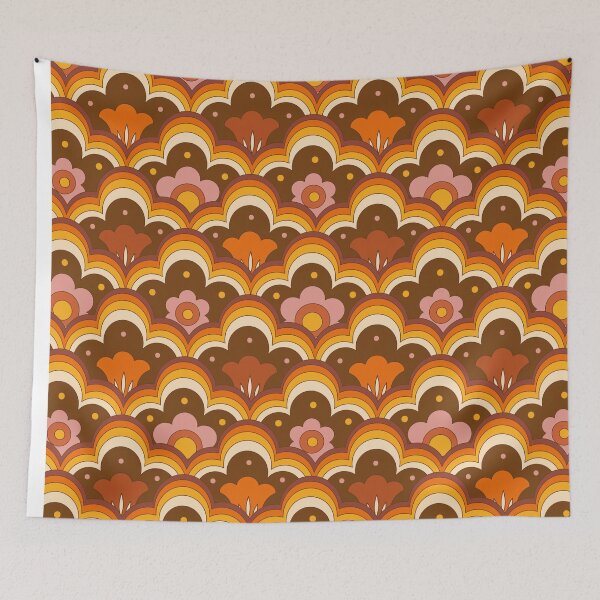 Item preview, 70s 60s retro Psychedelic Flower Power, Floral Pattern designed and sold by Ink Tally.