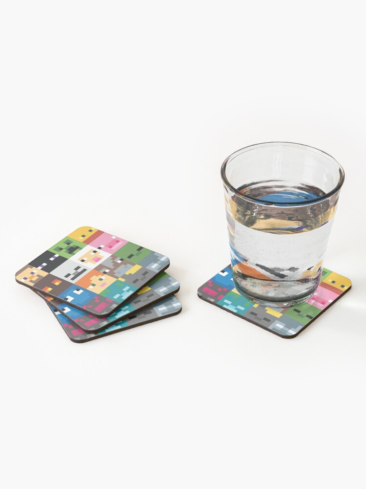 Alternate view of Face Minecraft Coasters (Set of 4)