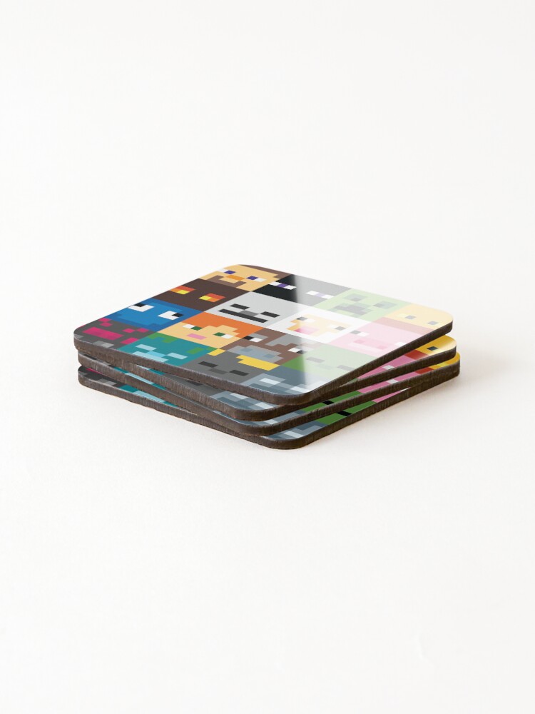 Alternate view of Face Minecraft Coasters (Set of 4)