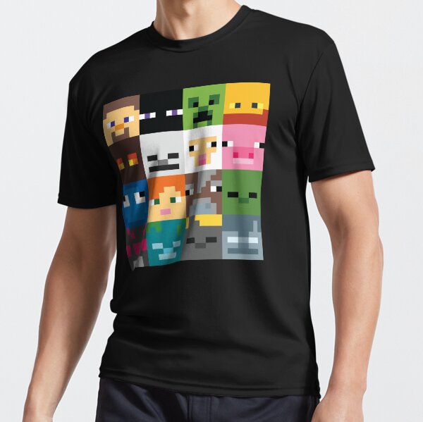 Face Minecraft Active T-Shirt