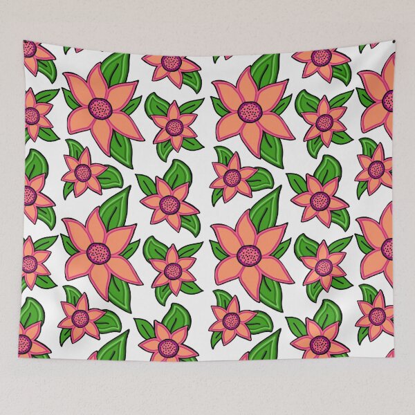 Item preview, Red and Orange Flower Floral Pattern designed and sold by Harriet Linton.