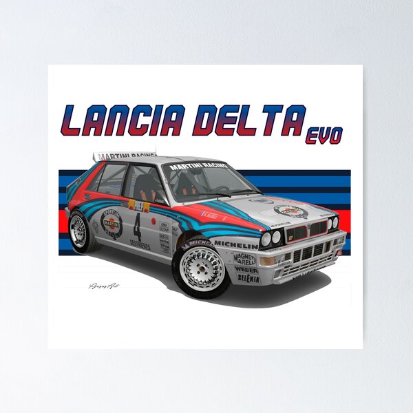 Poster Affiche Lancia Delta Biasion Rallye Monte Carlo 1987