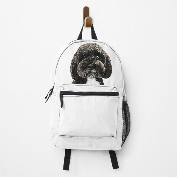 Item preview, Cockapoo Cavapoo Black with White Puppy Dog designed and sold by ElegantCat.