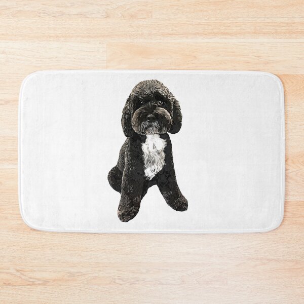 Item preview, Cockapoo Cavapoo Black with White Puppy Dog designed and sold by ElegantCat.