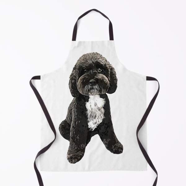 Item preview, Cockapoo Cavapoo Black with White Puppy Dog designed and sold by ElegantCat.