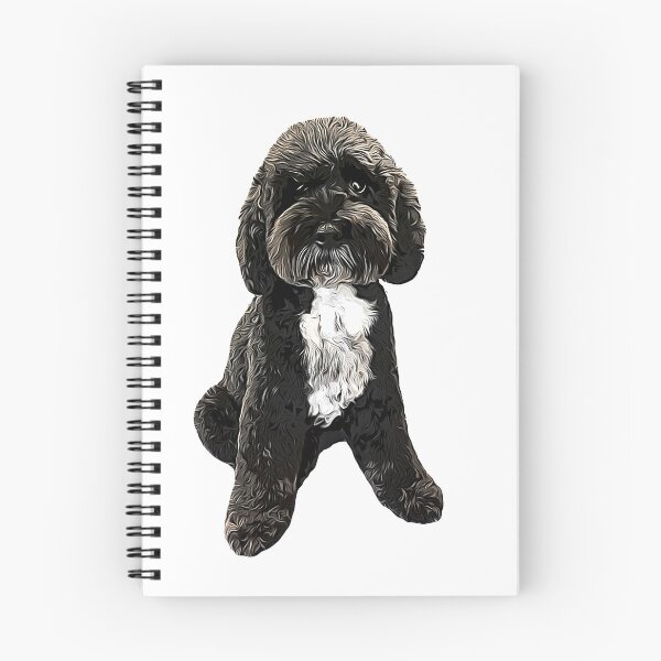 Item preview, Cockapoo Cavapoo Black with White Puppy Dog designed and sold by ElegantCat.