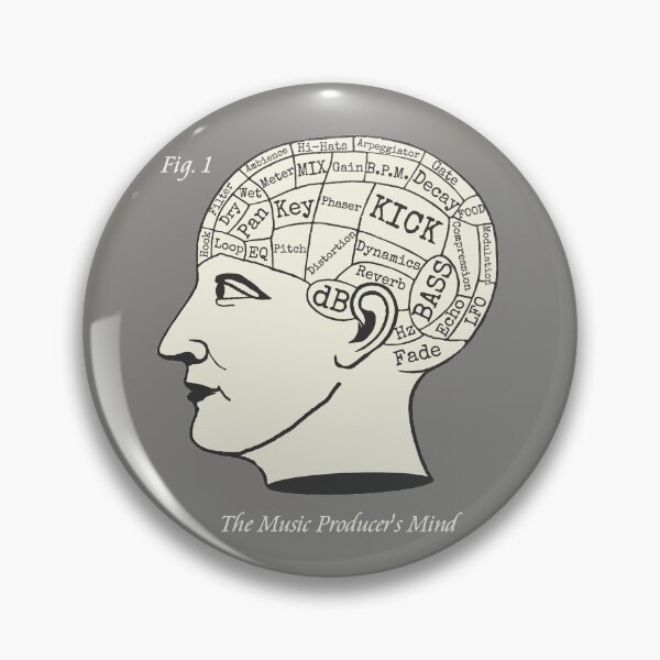 Item preview, The Music Producer's Mind Phrenology designed and sold by WibbleDesign.
