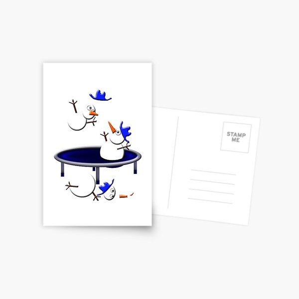 Item preview, trampolining snowmen designed and sold by gruntpig.