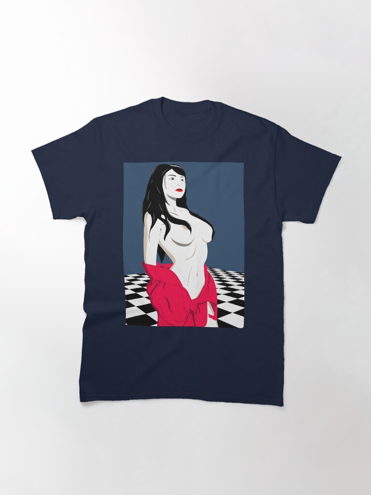 Thumbnail 3 of 7, Classic T-Shirt, "Girl On The Checkerboard" vector art designed and sold by djspacegr.